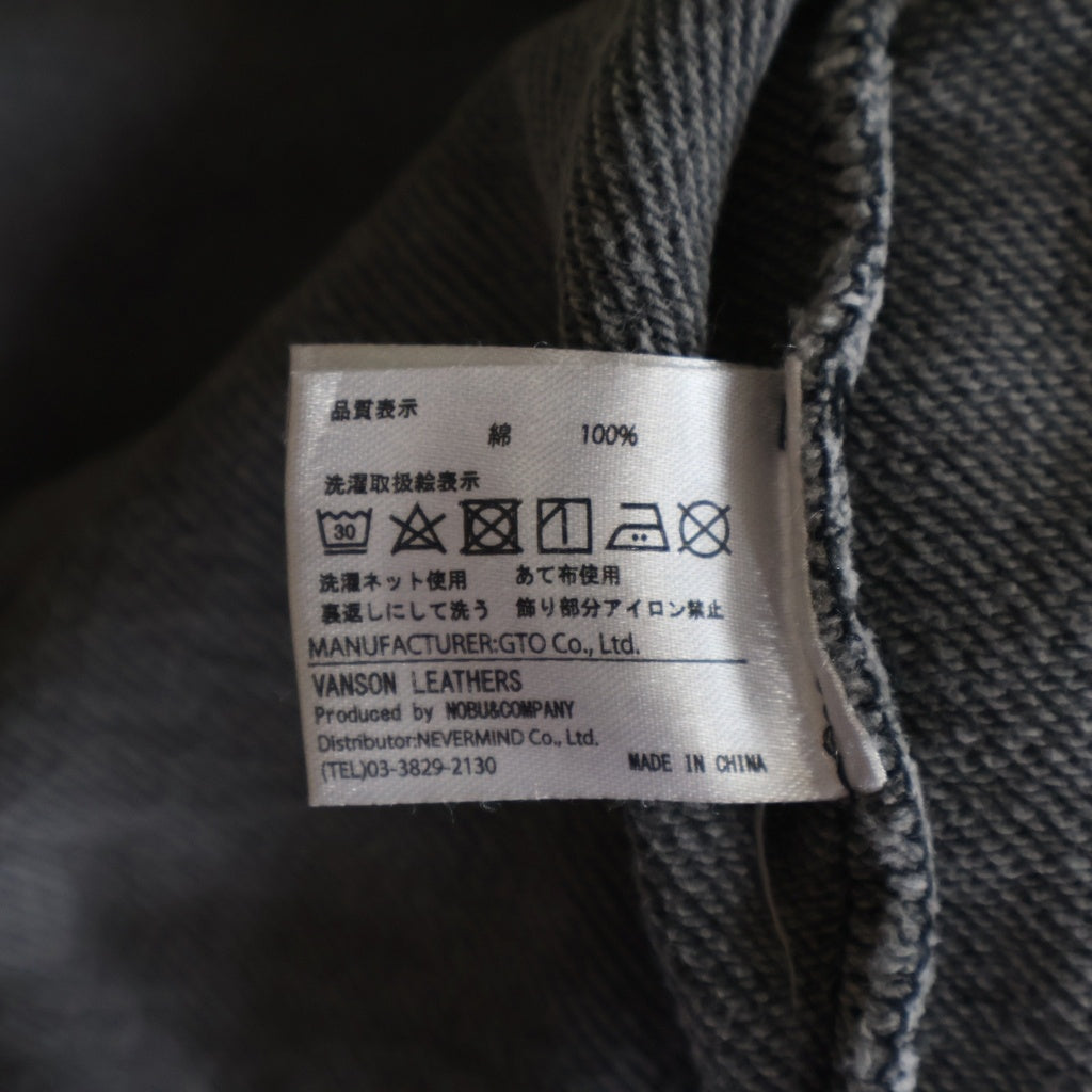VANSON(バンソン) 50th ANNIVERSARY BONE ZIP HOODIE 50周年記念 ボーン ジップアップ プルオーバースウェットパーカー グレー