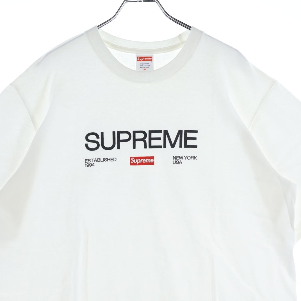 SUPREME(シュプリーム) 21AW Est 1994 Tee フロントロゴプリント クルーネック 半袖Tシャツ カットソー ホワイト