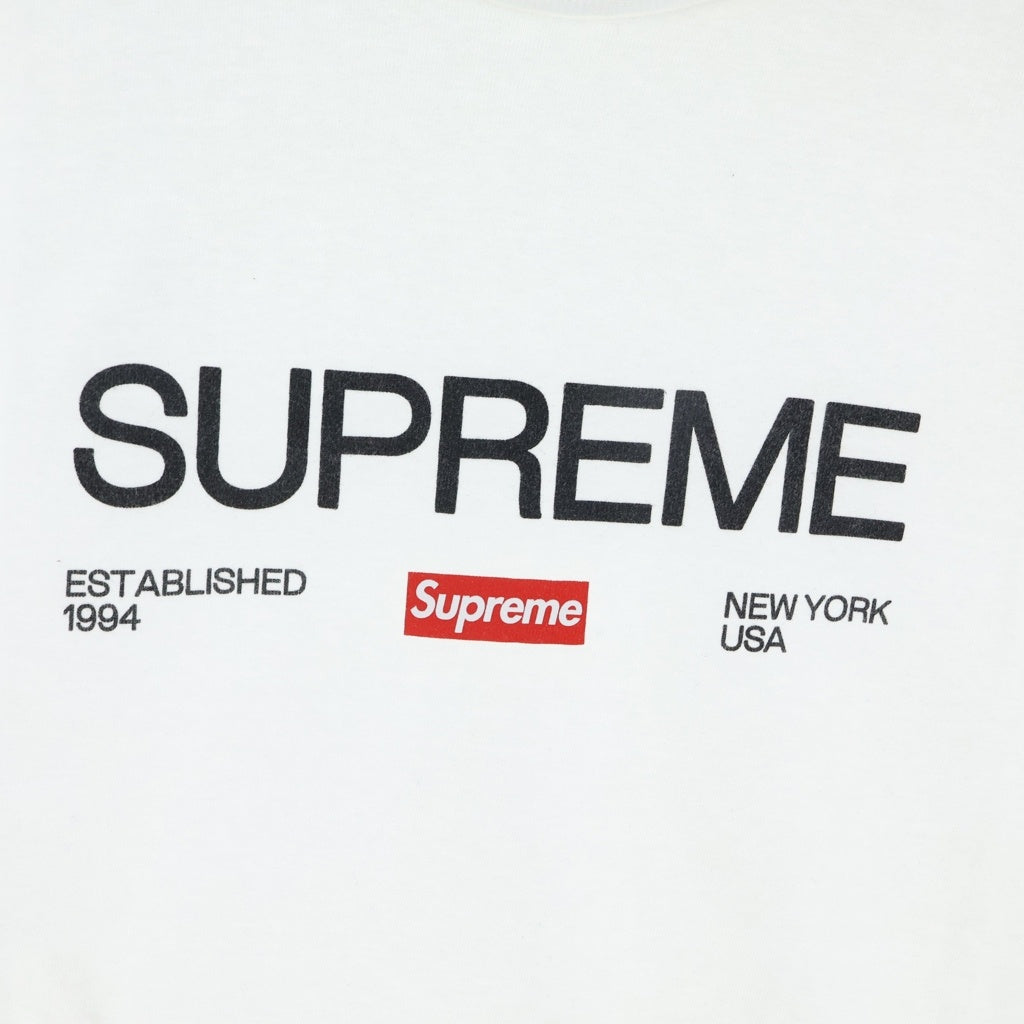 SUPREME(シュプリーム) 21AW Est 1994 Tee フロントロゴプリント クルーネック 半袖Tシャツ カットソー ホワイト