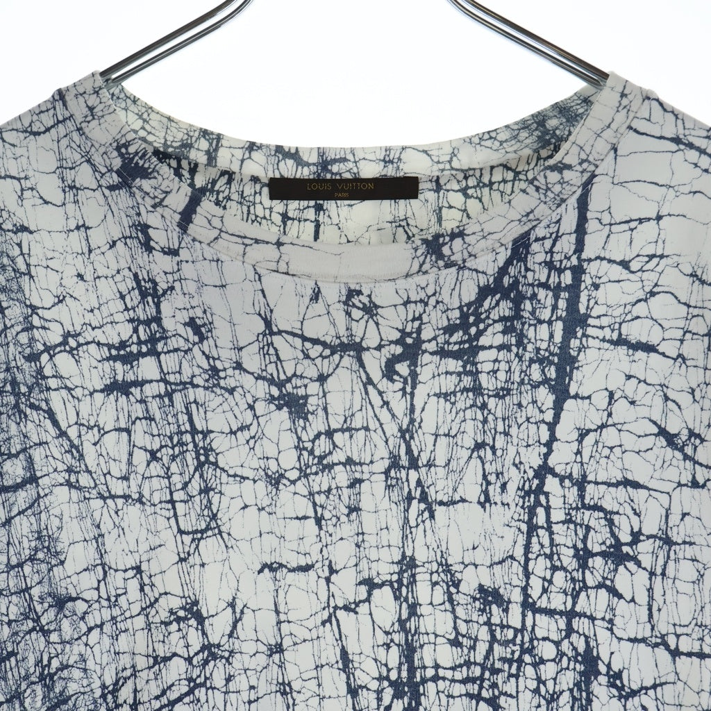 LOUIS VUITTON(ルイヴィトン) ヒビ割れ加工 総柄 半袖Tシャツ カットソー ホワイト HAY88W