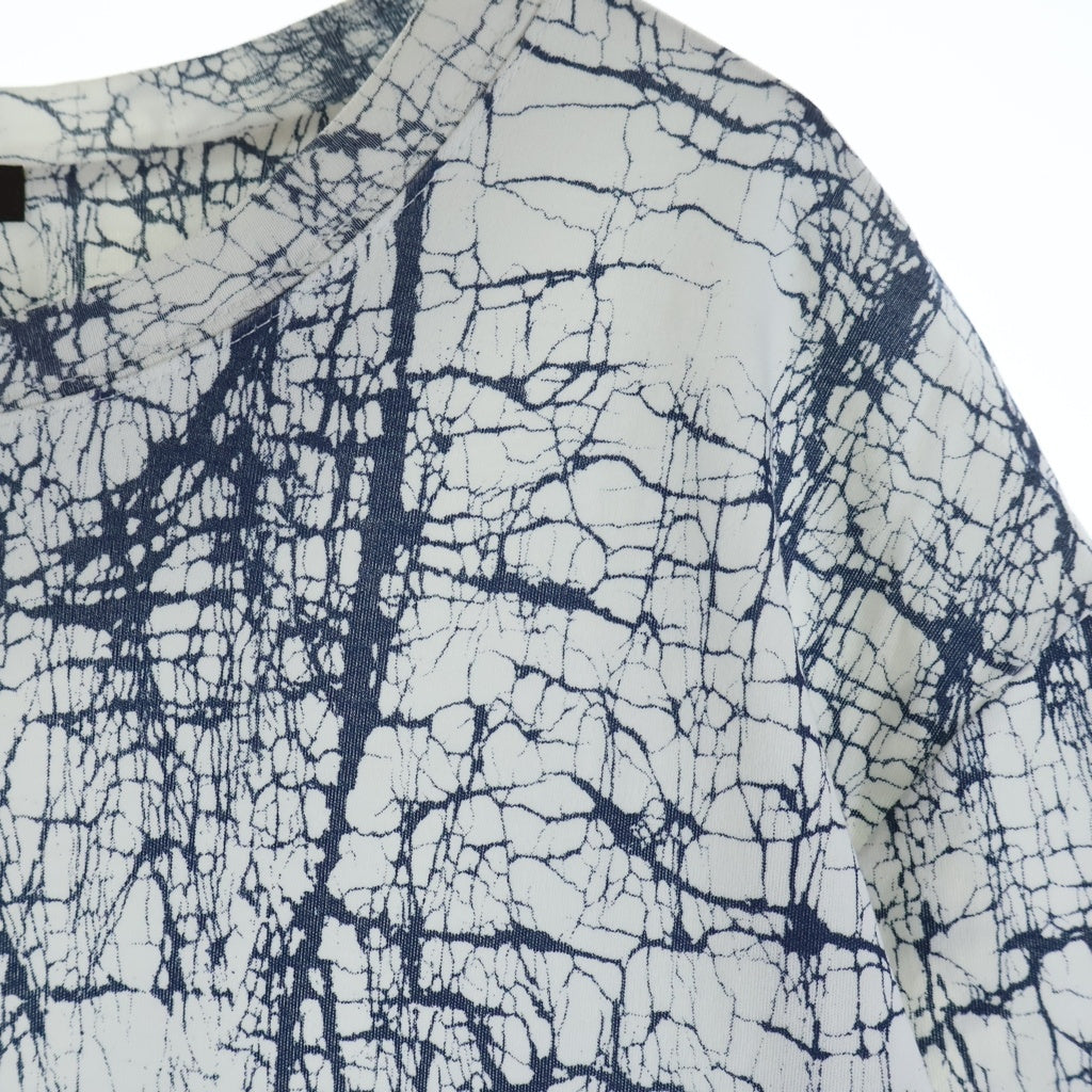 LOUIS VUITTON(ルイヴィトン) ヒビ割れ加工 総柄 半袖Tシャツ カットソー ホワイト HAY88W