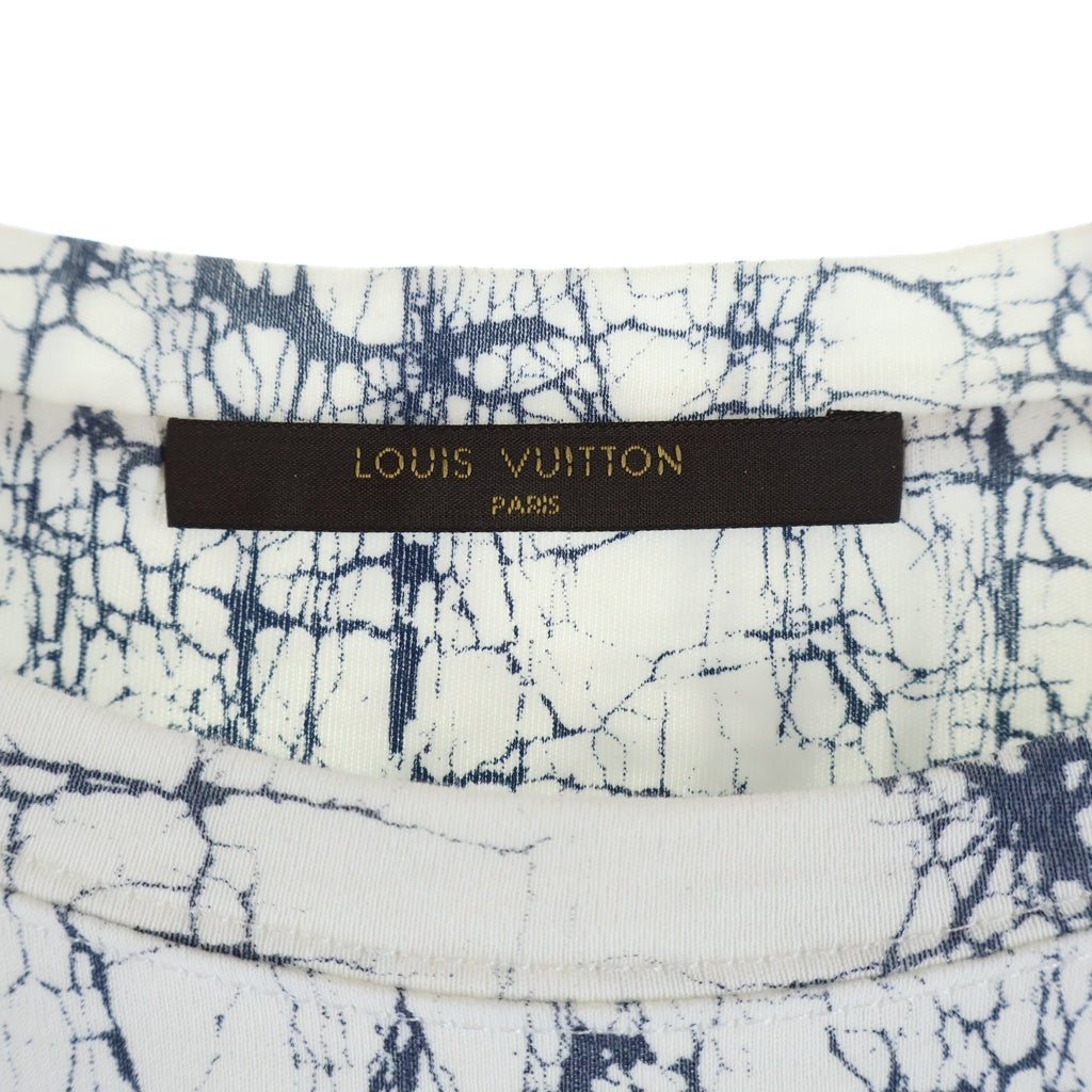 LOUIS VUITTON(ルイヴィトン) ヒビ割れ加工 総柄 半袖Tシャツ カットソー ホワイト HAY88W