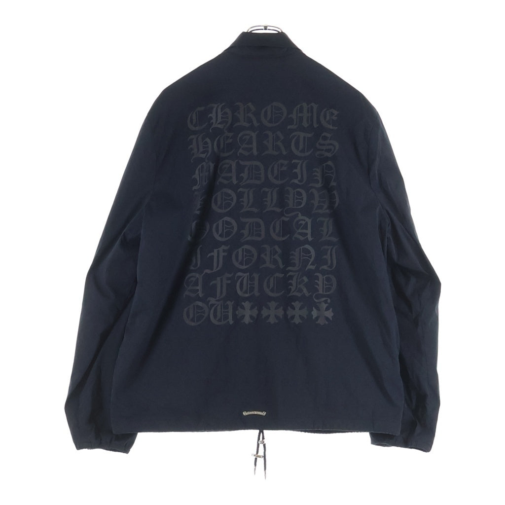 CHROME HEARTS(クロムハーツ) RIGGINS FBRC ENGLISH PRINT NYLON COACH JACKET CH総柄 オールドイングリッシュプリント ナイロンコーチジャケット ブラック