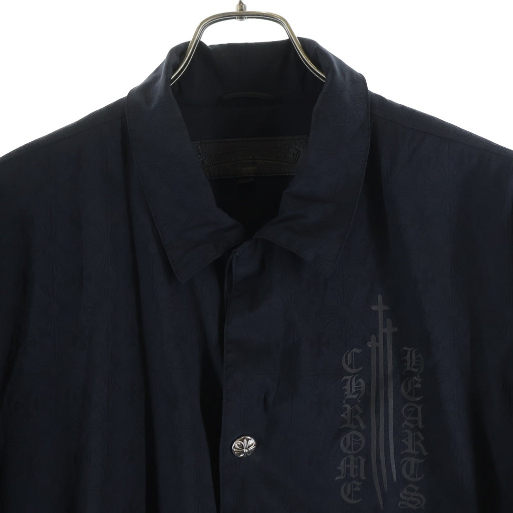 CHROME HEARTS(クロムハーツ) RIGGINS FBRC ENGLISH PRINT NYLON COACH JACKET CH総柄 オールドイングリッシュプリント ナイロンコーチジャケット ブラック
