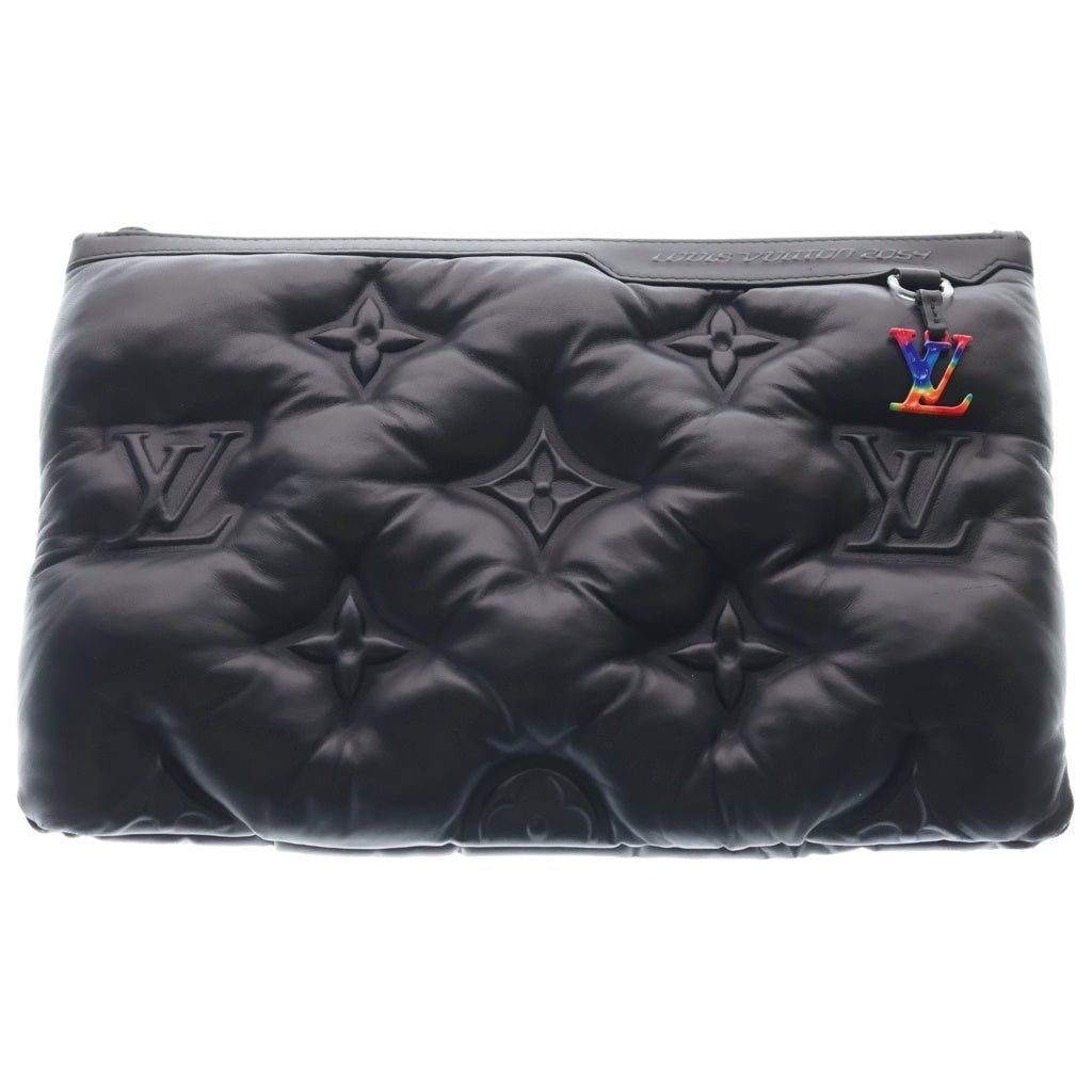 LOUIS VUITTON(ルイヴィトン) ポシェット・A4 モノグラムエンボス ラムスキン クラッチバッグ ブラック M68775