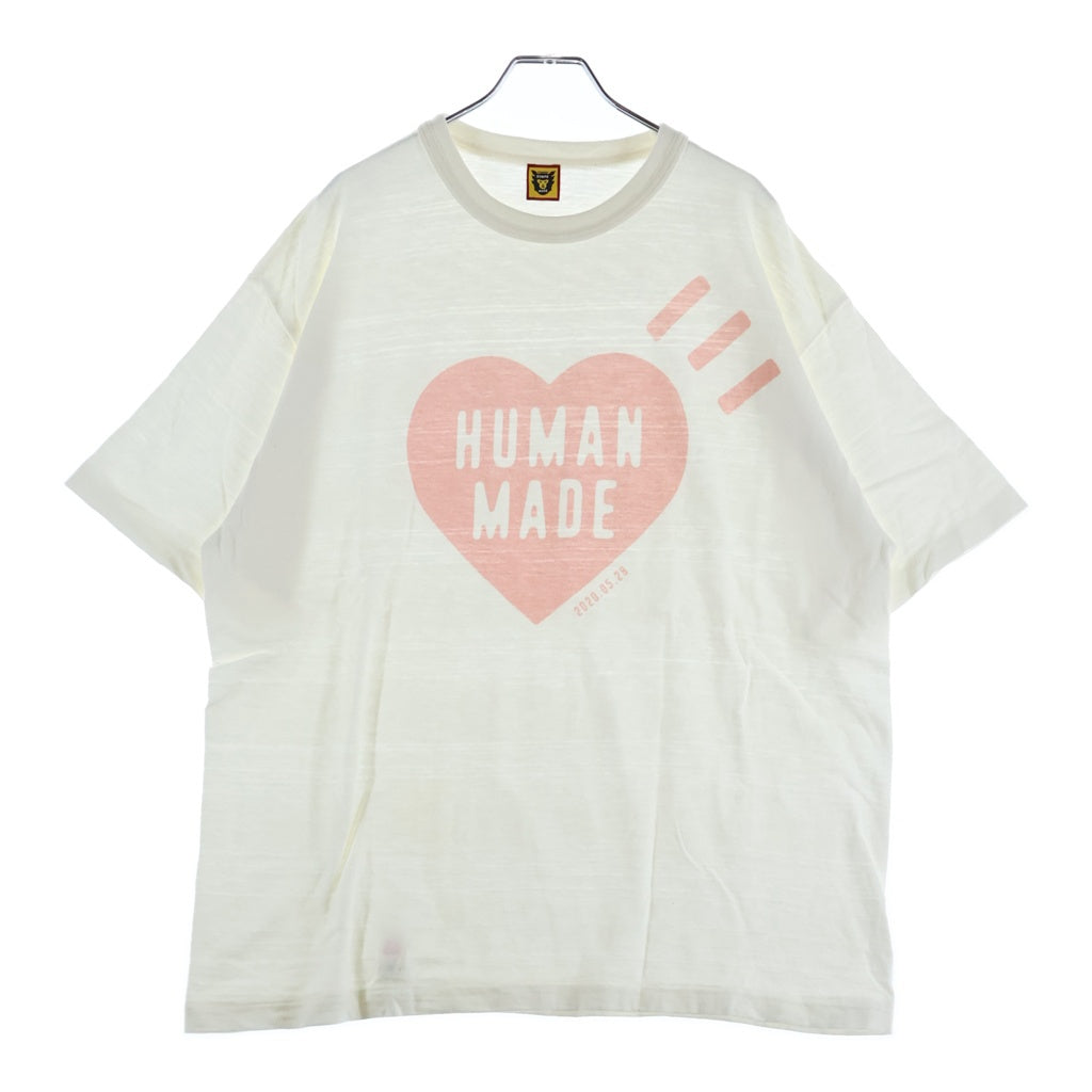 HUMAN MADE(ヒューマンメイド) DAILY S/S TEE フロントハートロゴ クルーネック 半袖Tシャツ カットソー ホワイト/ピンク