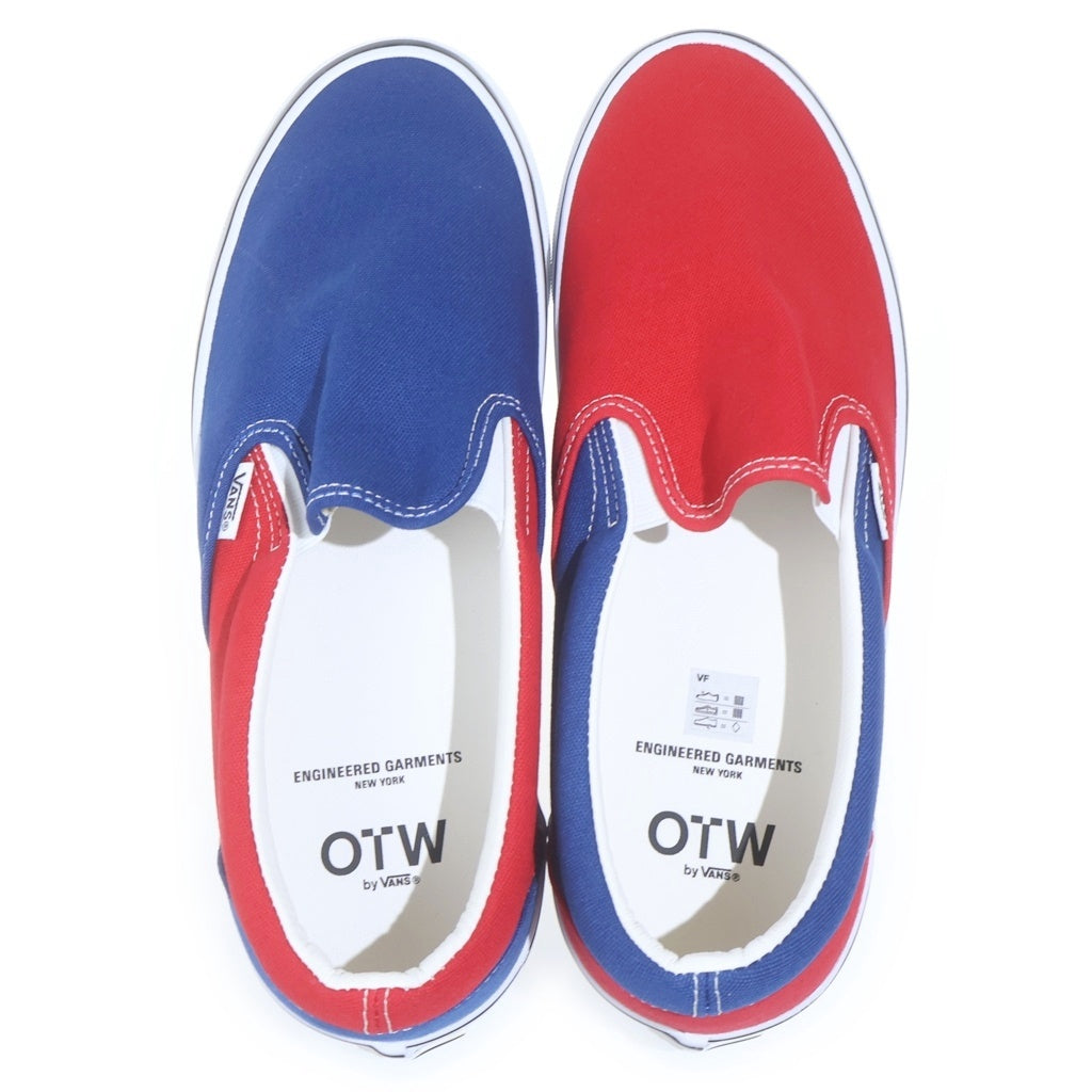 VANS(ヴァンズ) × ENGINEERED GARMENTS OTW CLASSIC SLIP-ON 98 エンジニアドガーメンツ クラシック スリッポン ローカットスニーカー ブルー/レッド US11/29cm VN000EBPZ11