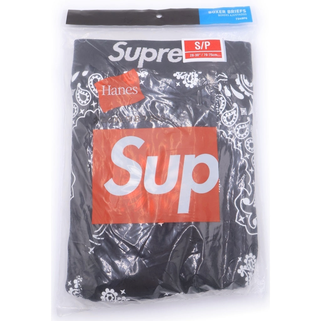 SUPREME(シュプリーム) Hanes Bandana Boxer Briefs(2Pack) ヘインズ バンダナ柄 ボクサーブリーフ ブラック