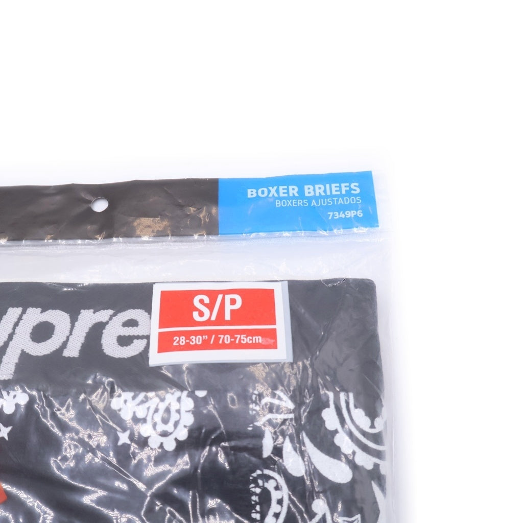 SUPREME(シュプリーム) Hanes Bandana Boxer Briefs(2Pack) ヘインズ バンダナ柄 ボクサーブリーフ ブラック