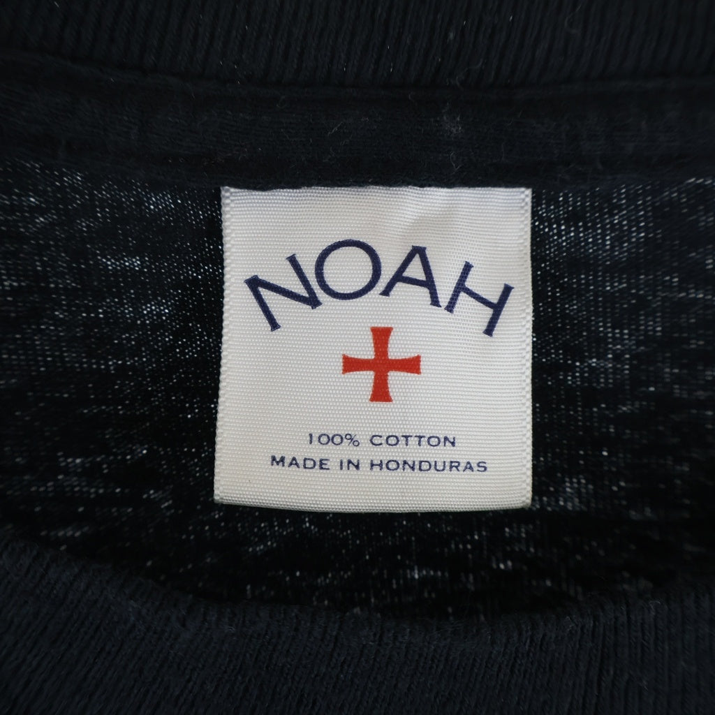 NOAH(ノア) Floral L/S Tee アームフローラルプリント クルーネック 長袖Tシャツ カットソー ブラック