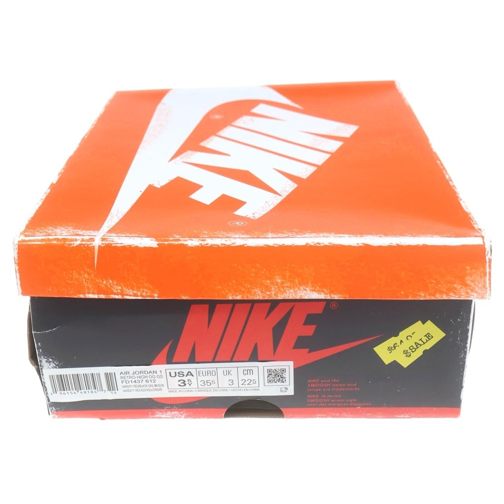 NIKE(ナイキ) GS Air Jordan 1 GS エアジョーダン1 OG ロスト & ファウンド/シカゴ ハイカットスニーカー レッド US3.5Y/22.5cm FD1437-612 レディース