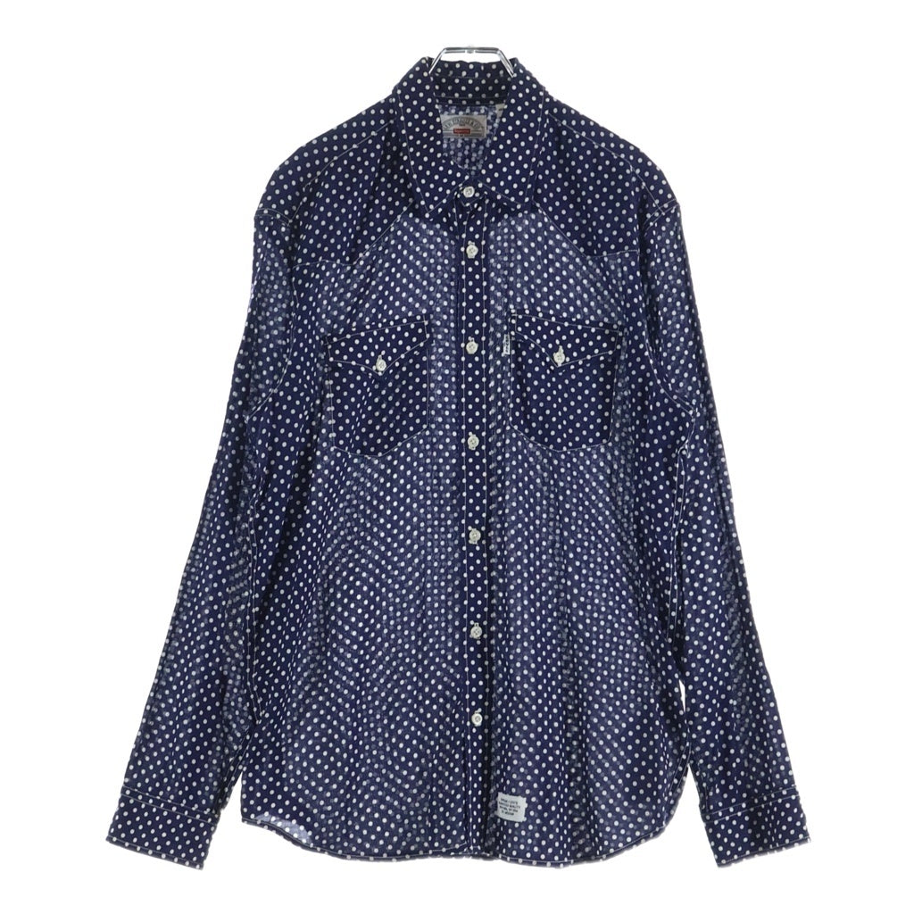 SUPREME(シュプリーム) 12AW × Levi's Western Shirt リーバイス ポルカドット柄 ウエスタン長袖シャツ ネイビー