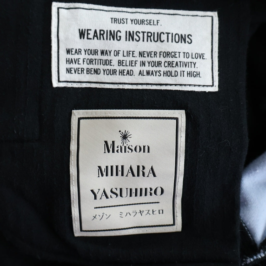 MAISON MIHARAYASUHIRO(メゾンミハラヤスヒロ) 22AW ロングワッペン コーデュロイ サイドライン スウェットパンツ ブラック A03PT663