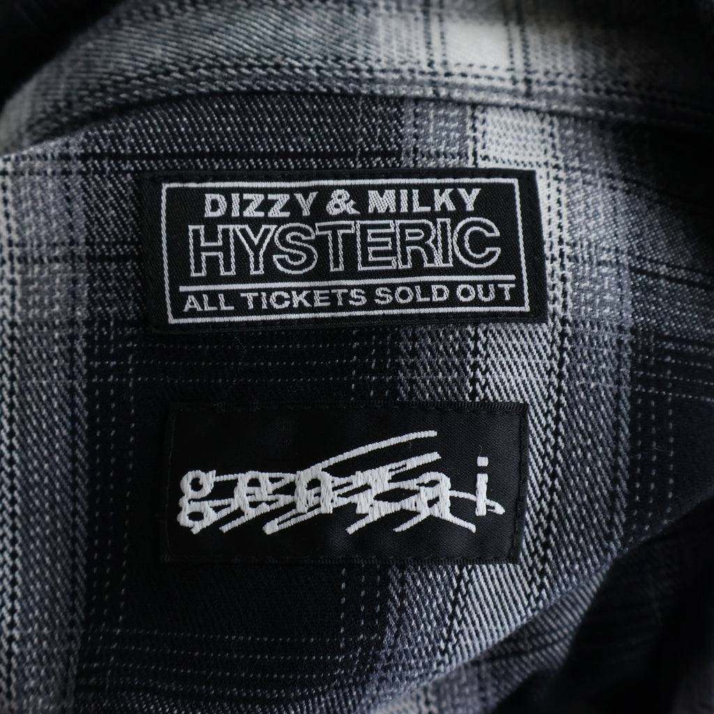 HYSTERIC GLAMOUR(ヒステリックグラマー) ×Genzai Snake Shirt ゲンザイ スネークワッペン フロントプリント 長袖シャツ ブラック GZ1290