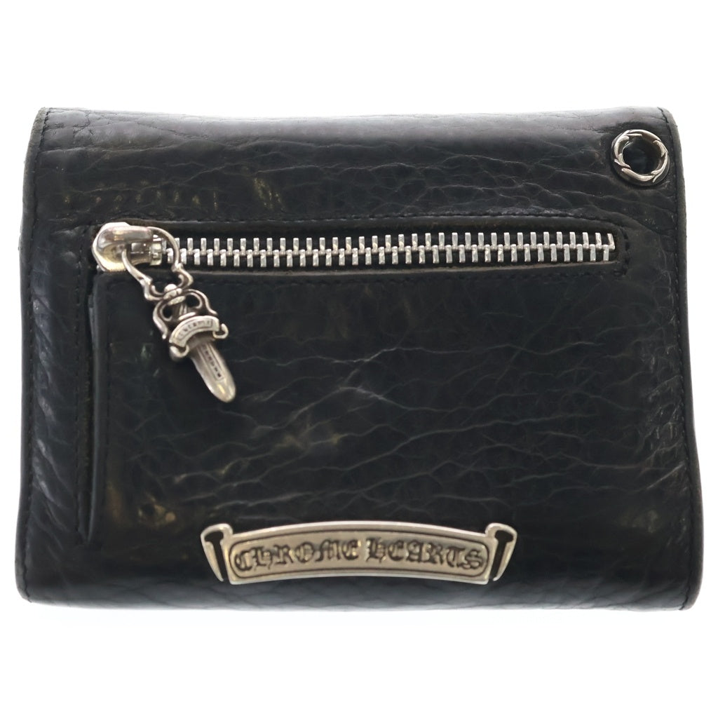 CHROME HEARTS(クロムハーツ) WAVE MINI ウェーブミニ レザーウォレット 財布 ブラックBCA373