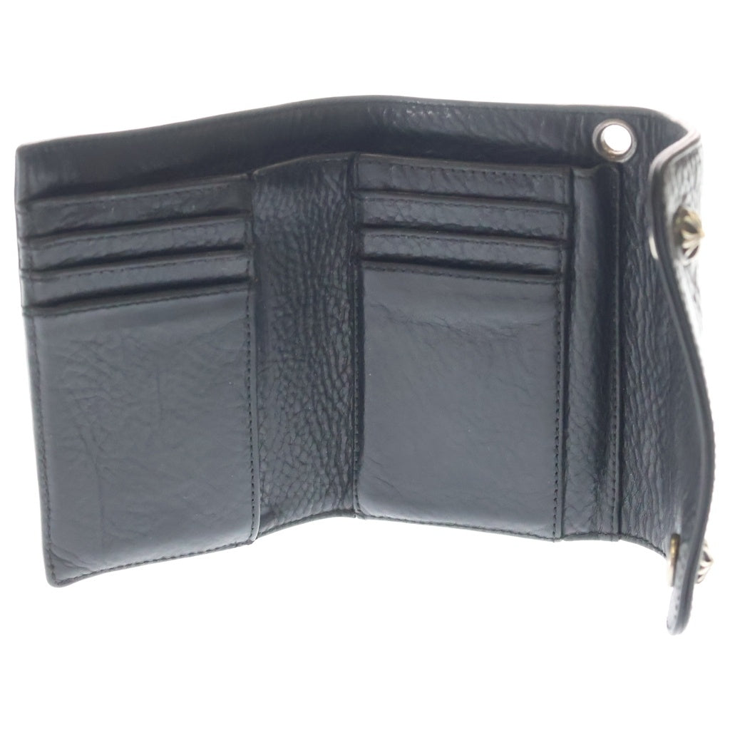 CHROME HEARTS(クロムハーツ) WAVE MINI ウェーブミニ レザーウォレット 財布 ブラックBCA373