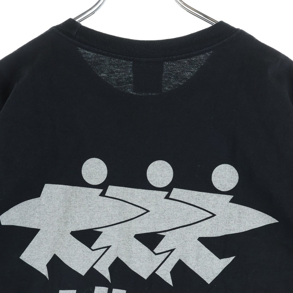 STUSSY(ステューシー) Surfwalk Tee Pigment Dyed サーフウォーク フェード加工 両面プリント 半袖Tシャツカットソー ブラック