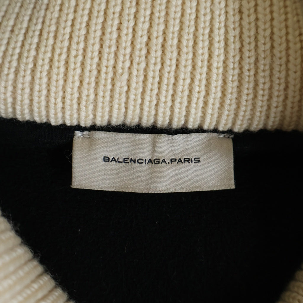 BALENCIAGA(バレンシアガ) フルジップ ニット切り替え ベロアブルゾン ブラック 274808ーTV537
