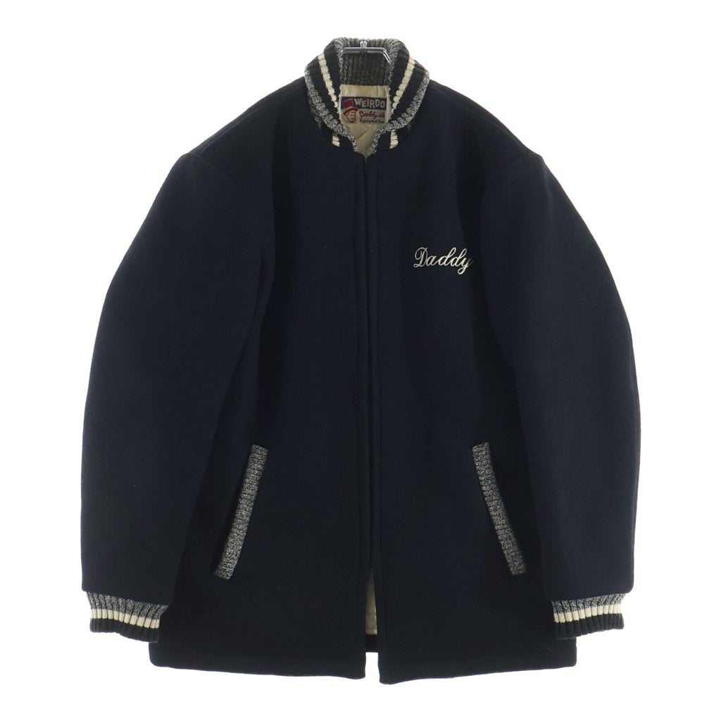 weirdo(ウィアード) 10AW D.O.E. Pharaoh Jacket TALONジップ バック ホットロッド刺繍 ウール ファラオジャケット ブラック WRD-10-FW-01