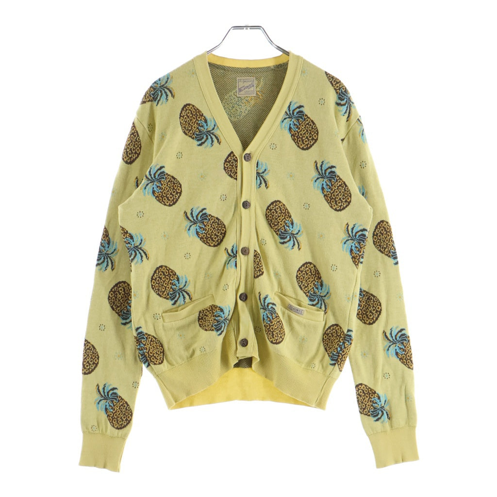 BELAFONTE(ベラフォンテ) KNIT CARDIGAN パイナップル柄 コットンニット カーディガン イエロー