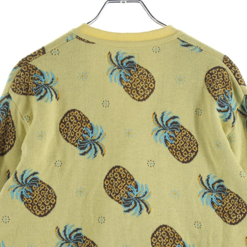 BELAFONTE(ベラフォンテ) KNIT CARDIGAN パイナップル柄 コットンニット カーディガン イエロー