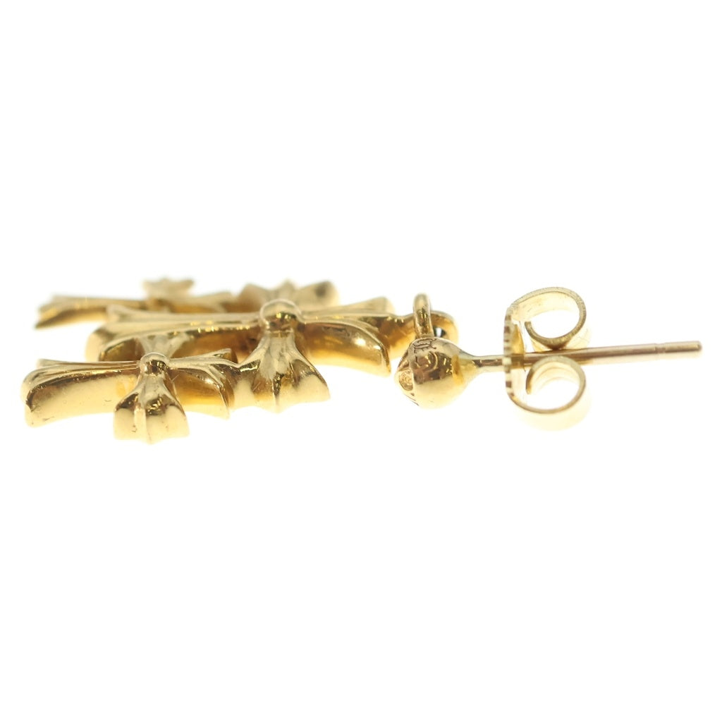 CHROME HEARTS(クロムハーツ) 22K 3 CH CROSS DROP トリプルCHクロス ピアス ゴールド