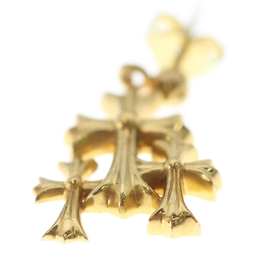 CHROME HEARTS(クロムハーツ) 22K 3 CH CROSS DROP トリプルCHクロス ピアス ゴールド