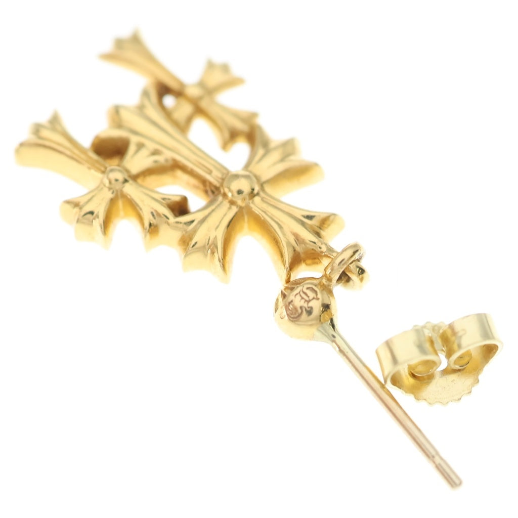 CHROME HEARTS(クロムハーツ) 22K 3 CH CROSS DROP トリプルCHクロス ピアス ゴールド