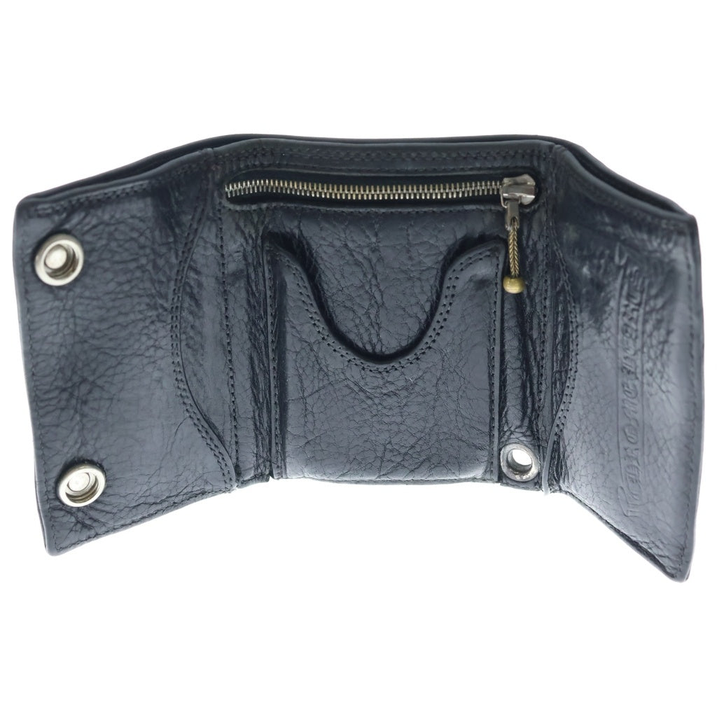 CHROME HEARTS(クロムハーツ) 3FOLD 3フォールド クロスボールボタン レザーウォレット 財布 ブラック