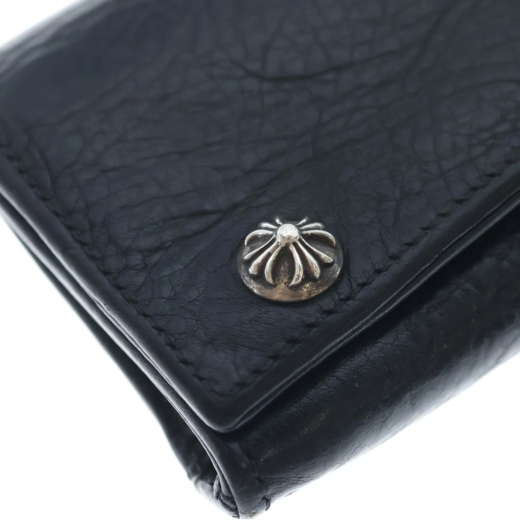 CHROME HEARTS(クロムハーツ) 3FOLD 3フォールド クロスボールボタン レザーウォレット 財布 ブラック