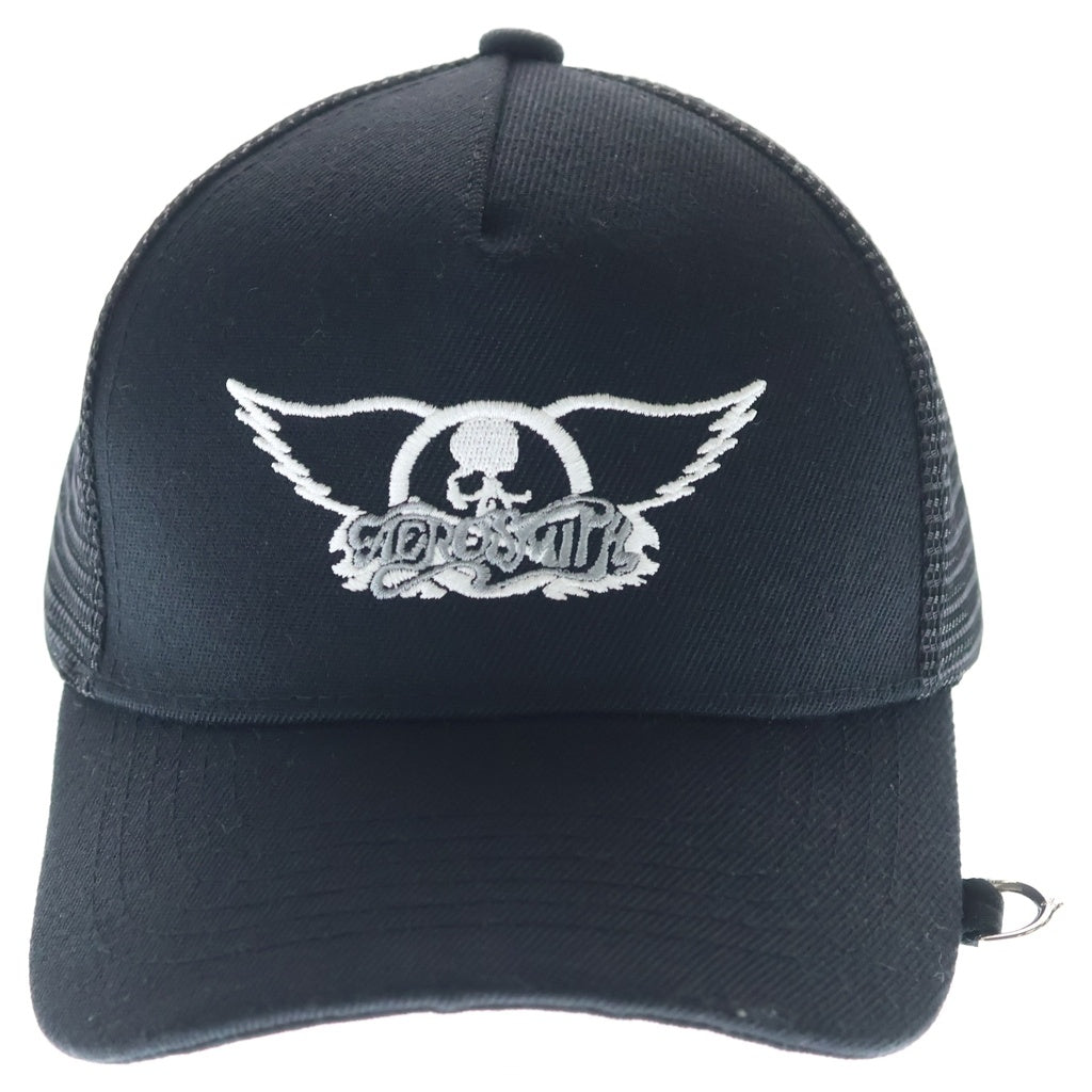 mastermind JAPAN(マスターマインドジャパン) ×AEROSMITH Wing And Skull Logo Cap エアロスミス ウイング スカル ロゴ メッシュ キャップ 帽子 ブラック