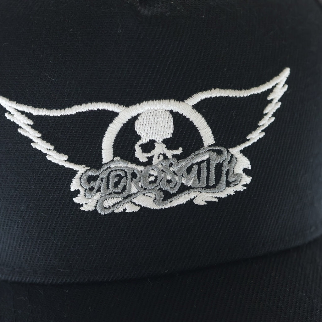 mastermind JAPAN(マスターマインドジャパン) ×AEROSMITH Wing And Skull Logo Cap エアロスミス ウイング スカル ロゴ メッシュ キャップ 帽子 ブラック