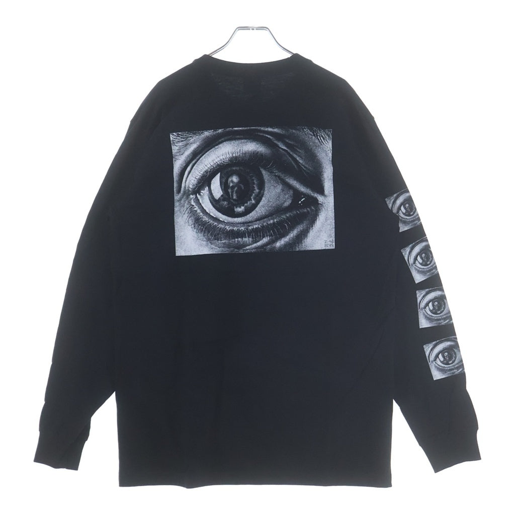 SUPREME(シュプリーム) 17SS × M.C Escher Eye L/S Tee マウリッツ・コルネリス・エッシャー アイプリント クルーネック 長袖Tシャツ カットソー ブラック