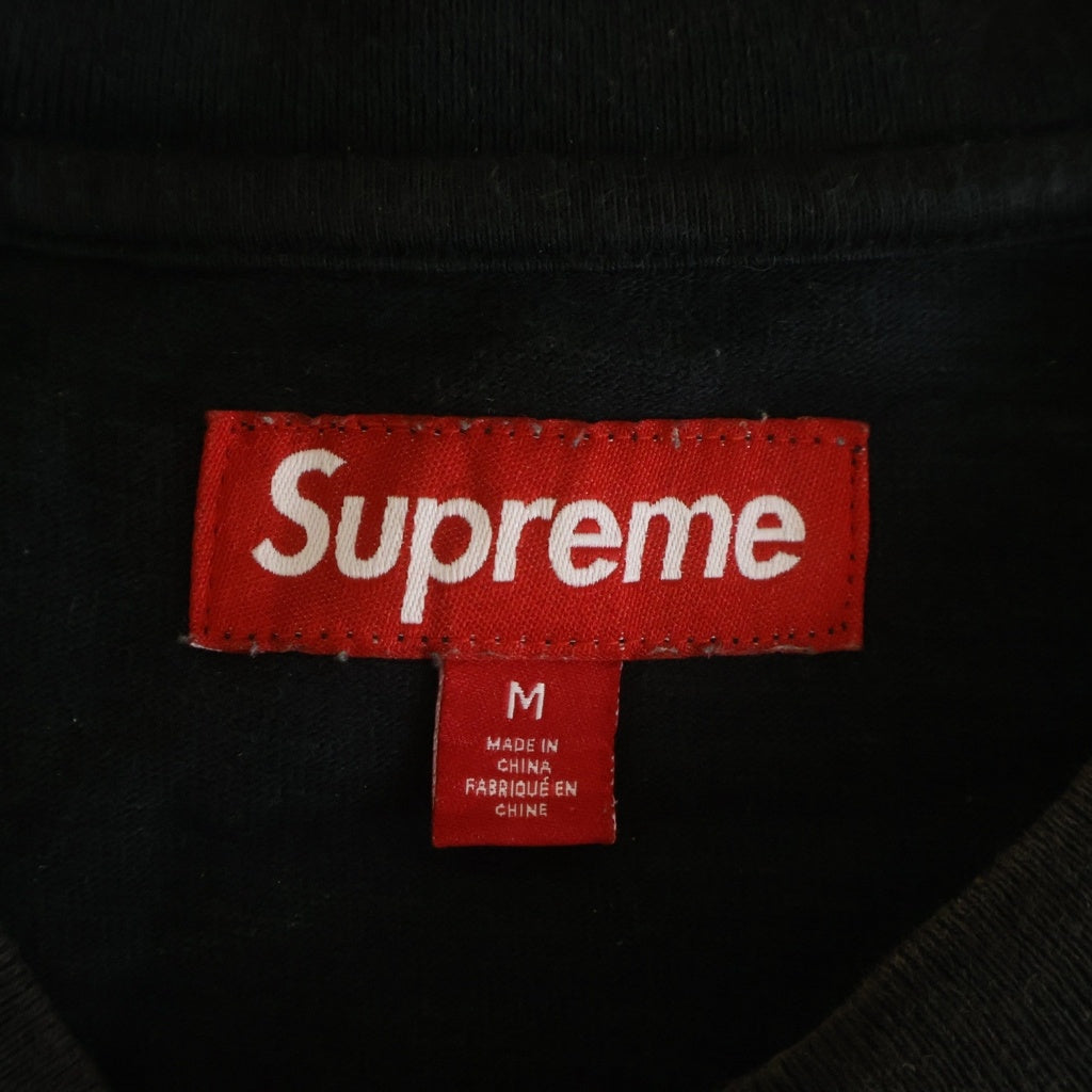 SUPREME(シュプリーム) 24SS Old English S/S Top オールドイングリッシュ ロゴエンブロイダリー クルーネック 半袖Tシャツ カットソー ブラック