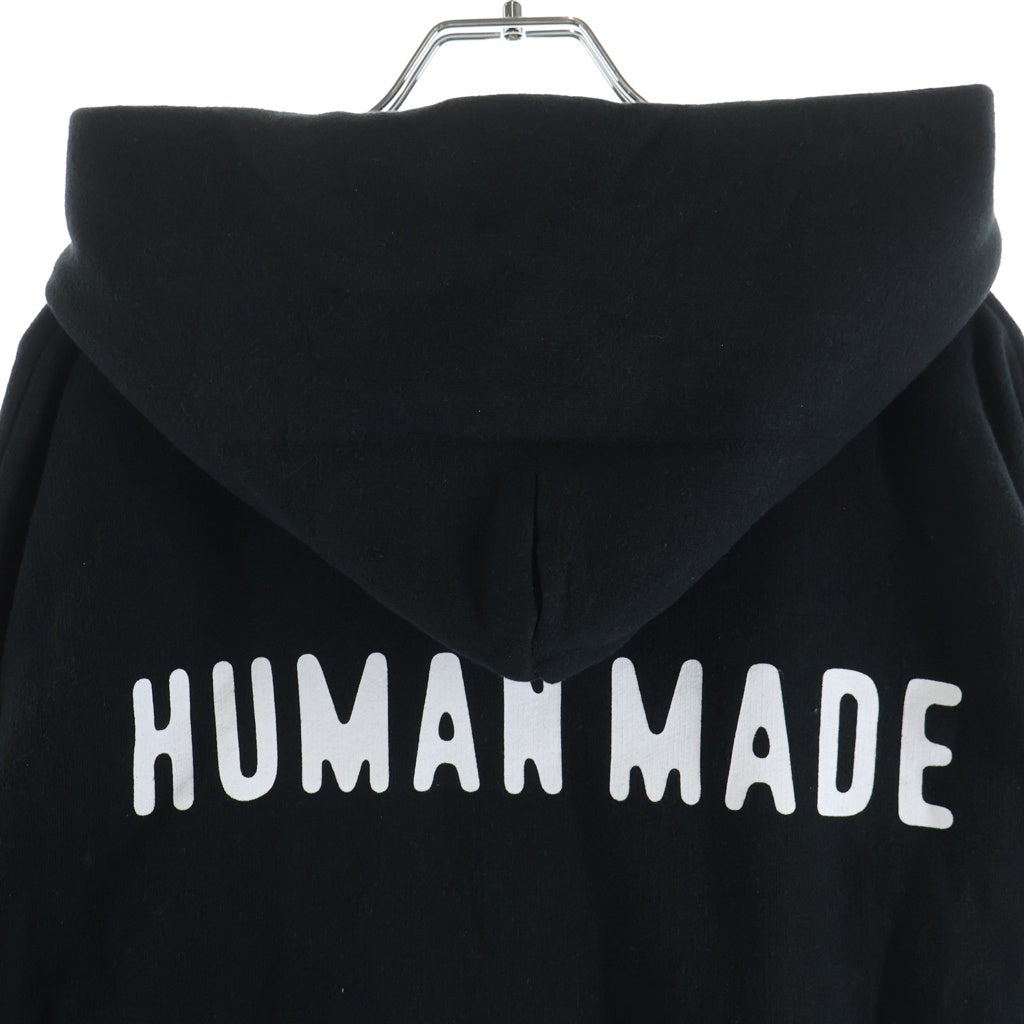 HUMAN MADE(ヒューマンメイド) 25AW CLASSIC ZIP-UP SWEAT HOODIE クラシック フロントハートロゴ ジップアップ プルオーバースウェットパーカー フーディ ブラック HM30CS051