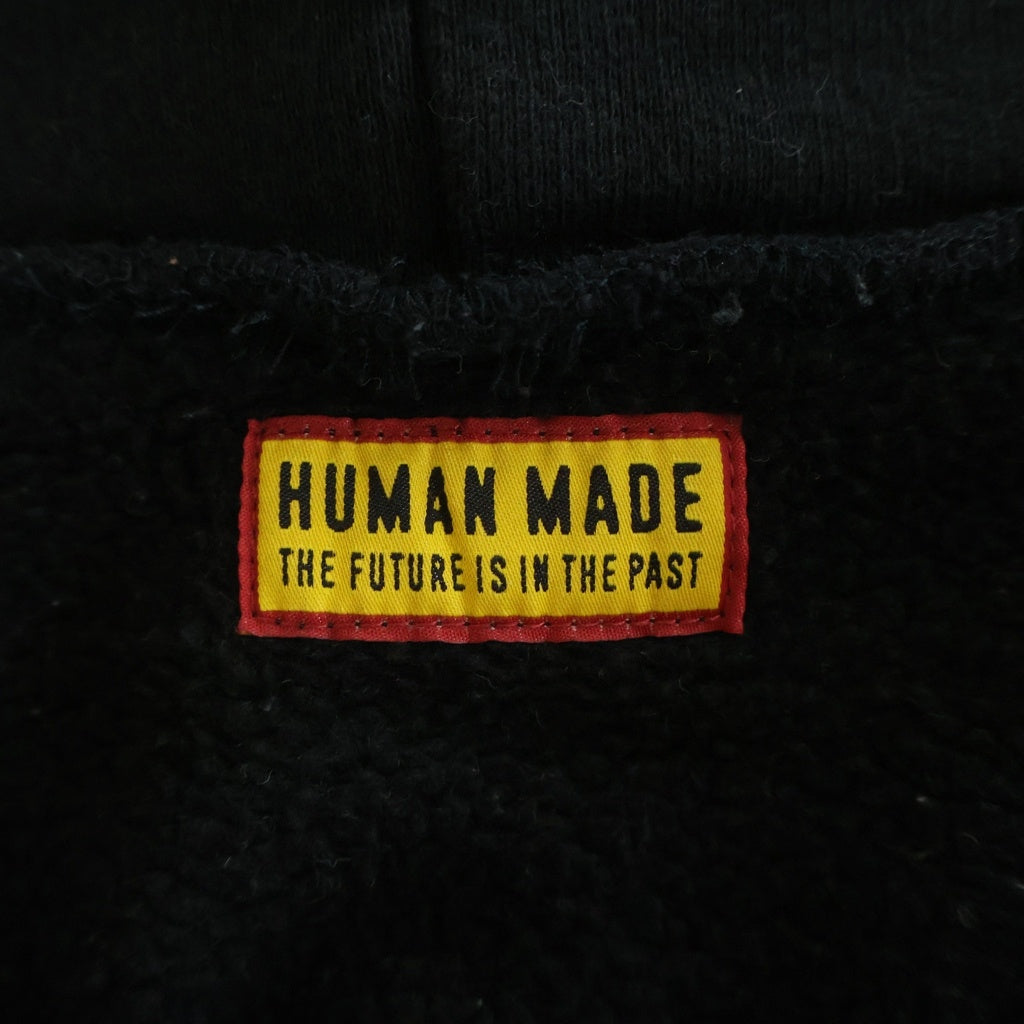 HUMAN MADE(ヒューマンメイド) 25AW CLASSIC ZIP-UP SWEAT HOODIE クラシック フロントハートロゴ ジップアップ プルオーバースウェットパーカー フーディ ブラック HM30CS051