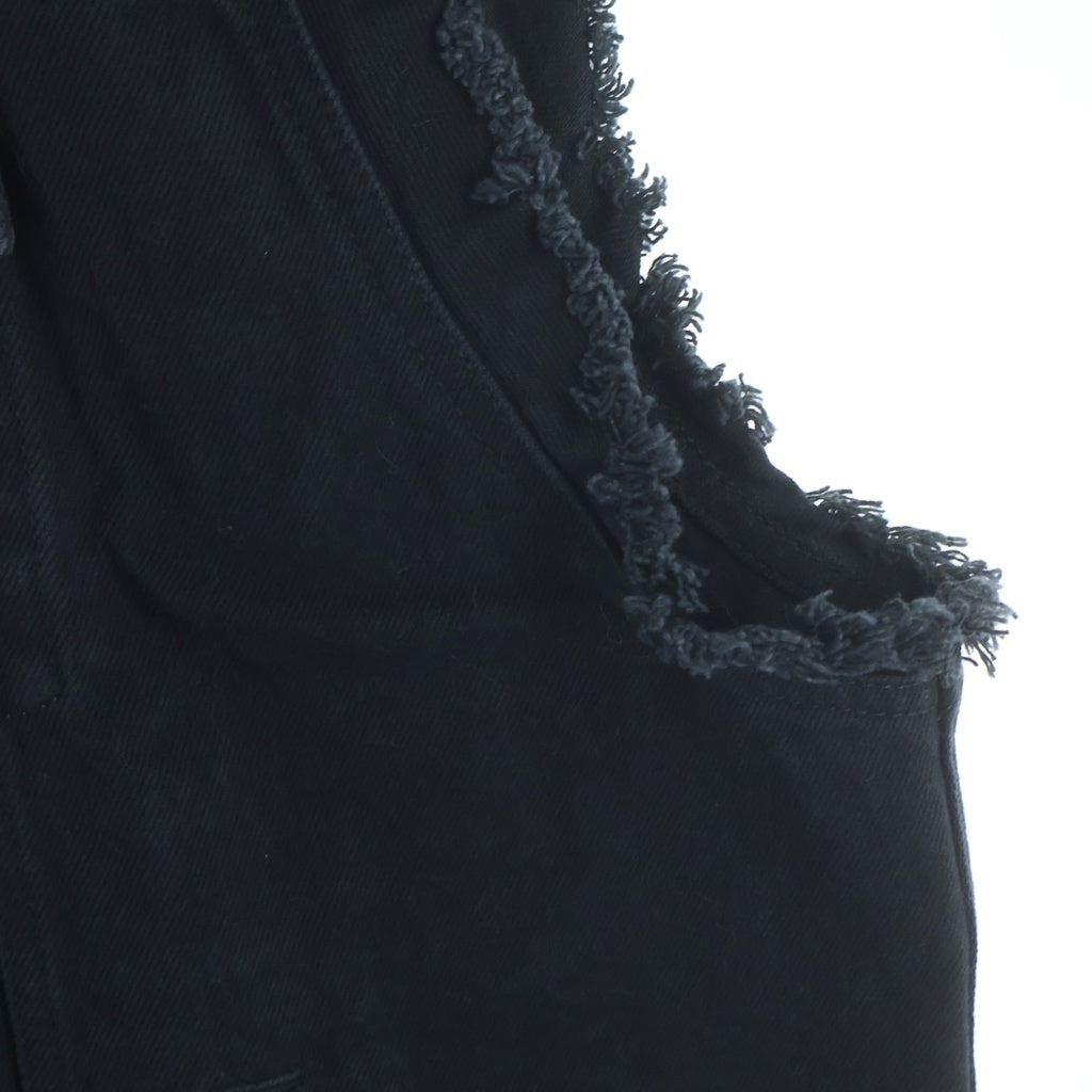 CELINE(セリーヌ) 袖クラッシュ加工 スタッズデニムベスト ブラック 2Q438626Q