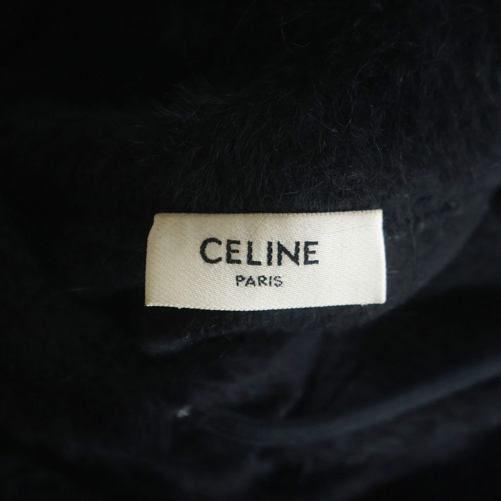 CELINE(セリーヌ) エディ期 スタッズロゴ アルパカ ウール混 プルオーバーパーカー ブラック 2Y988925R
