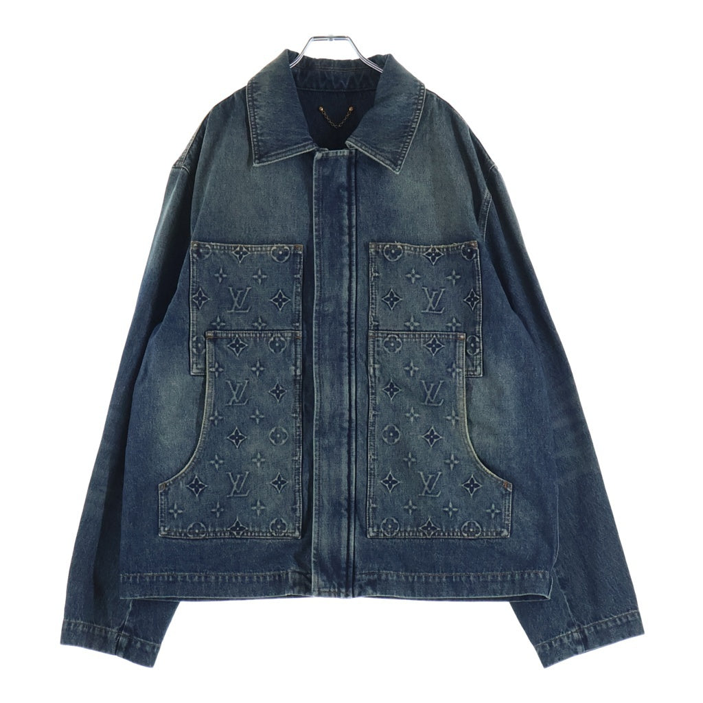 LOUIS VUITTON(ルイヴィトン) 23AW モノグラム ジップアップ ワークウェア デニムジャケット インディゴ RM232Q Y38 HPA46W