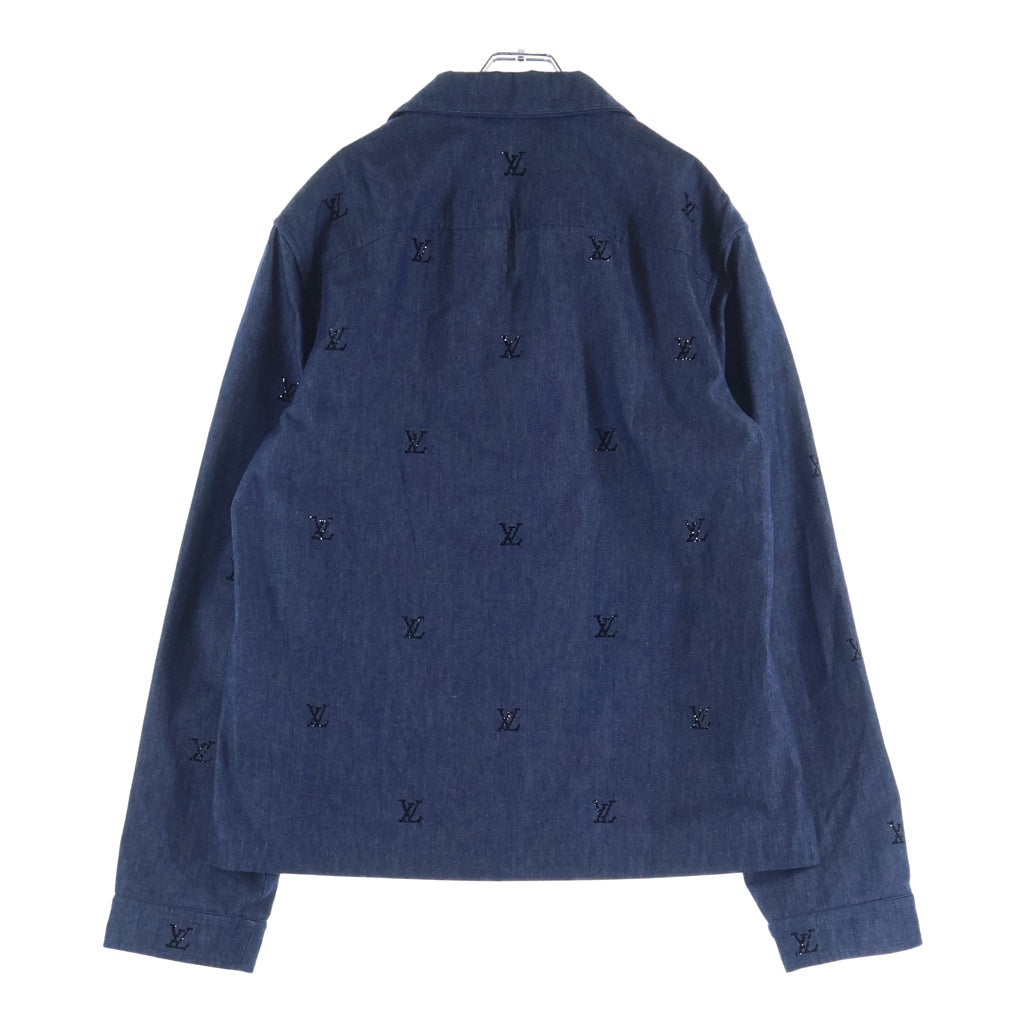 LOUIS VUITTON(ルイヴィトン) 25SS モノグラム ブラゾン エンベリッシュド デニムパジャマシャツ インディゴ 1AGJMB