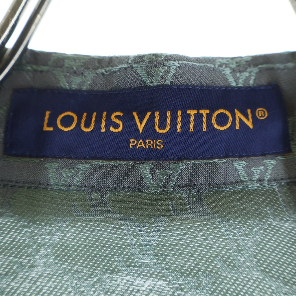 LOUIS VUITTON(ルイヴィトン) 24AW ジャカードモノグラム シルクブレンドオープンカラー半袖シャツ カーキ RM242MM KSY HRS30W