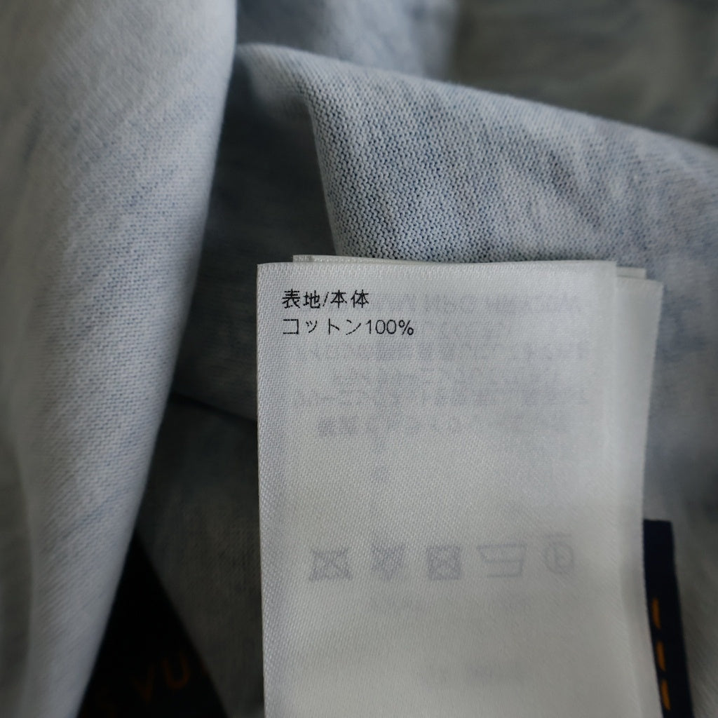 LOUIS VUITTON(ルイヴィトン) 24AW ロゴ エンブロイダリー 総柄 クルーネック 半袖Tシャツ カットソー ブルー RM242MM NPG HRY20W