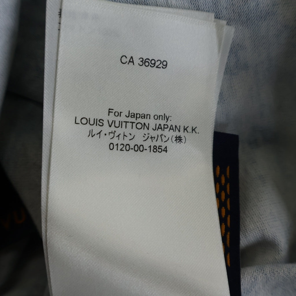 LOUIS VUITTON(ルイヴィトン) 24AW ロゴ エンブロイダリー 総柄 クルーネック 半袖Tシャツ カットソー ブルー RM242MM NPG HRY20W