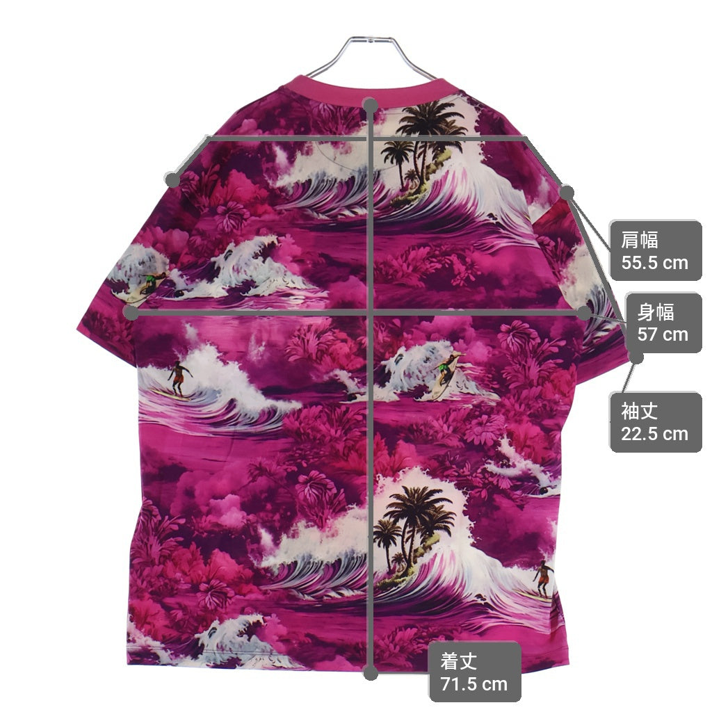 LOUIS VUITTON(ルイヴィトン) 24AW ロゴ エンブロイダリー 総柄 クルーネック 半袖Tシャツ カットソー ピンク RM242MM NPG HRY20W