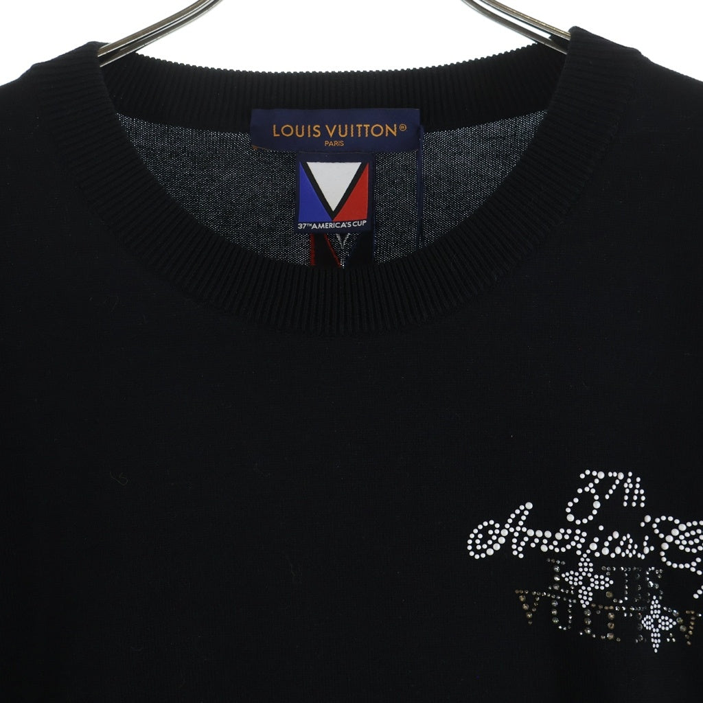 LOUIS VUITTON(ルイヴィトン) 24AW アメリカズカップ エンベリッシュド クルーネック 半袖Tシャツ カットソーブラック RM242MH OY8 HRN57W