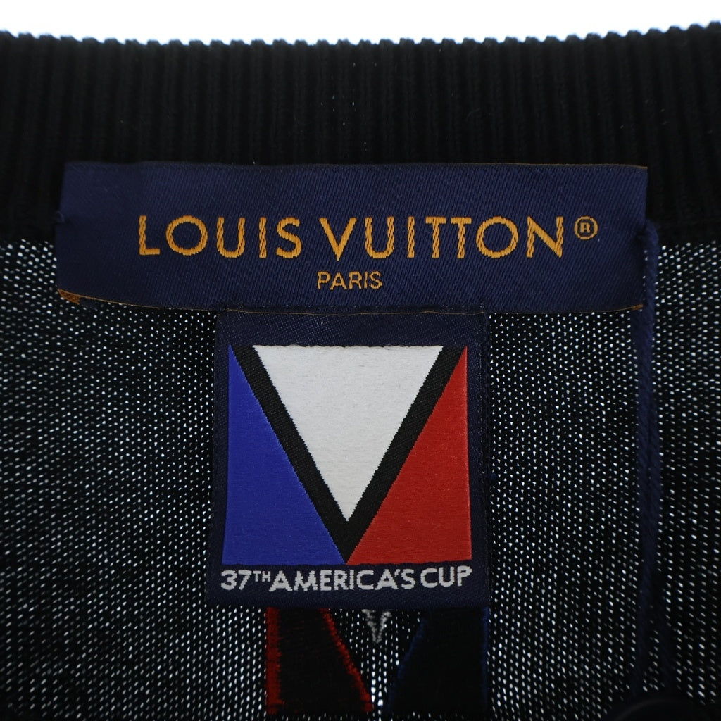 LOUIS VUITTON(ルイヴィトン) 24AW アメリカズカップ エンベリッシュド クルーネック 半袖Tシャツ カットソーブラック RM242MH OY8 HRN57W