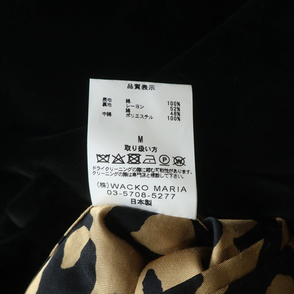 WACKO MARIA(ワコマリア) 裏地レオパード コットンベルベット カンフージャケット ブラック