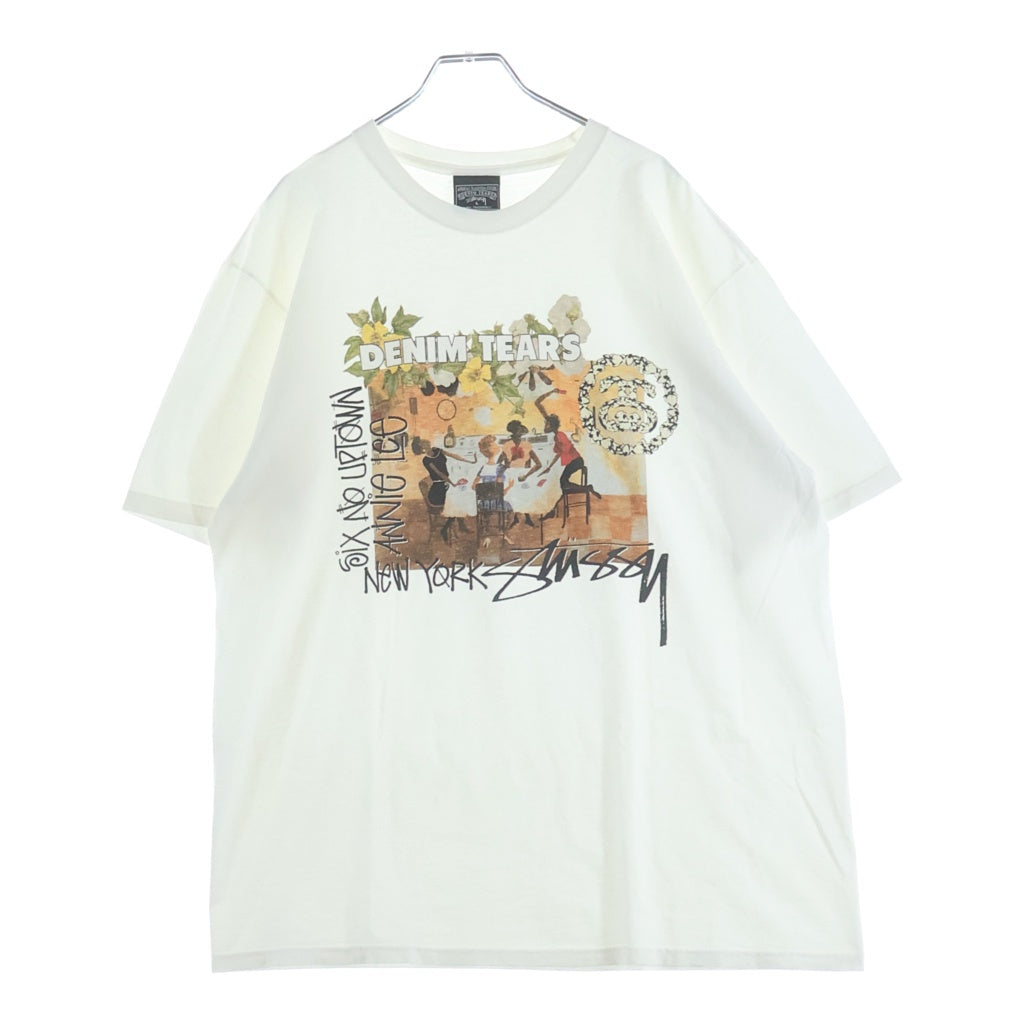 STUSSY(ステューシー) ×DENIM TEARS Annie Lee Tee デニムティアーズ アニーリー フロントプリント 半袖Tシャツ カットソー ホワイト