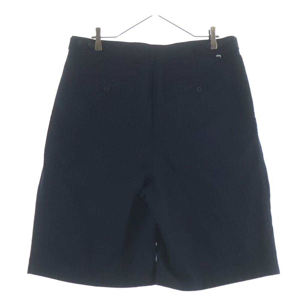 STUSSY(ステューシー) 24SS Volume Pleated Short Stripe ボリュームプリーツドショートストライプパンツ ショーツ ネイビー