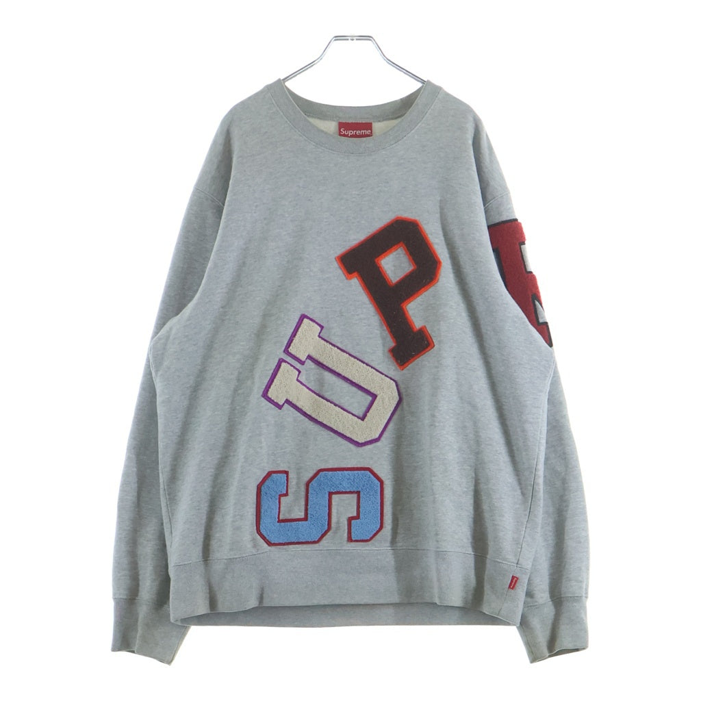 SUPREME(シュプリーム) 20AW Big Arc Crewneck ビッグアーチロゴ刺繍 クルーネック スウェット トレーナー グレー